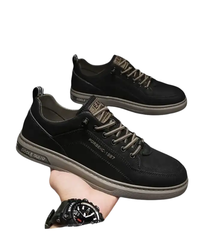 Black casual sneakers.