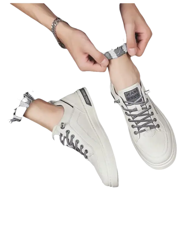 White casual sneakers.