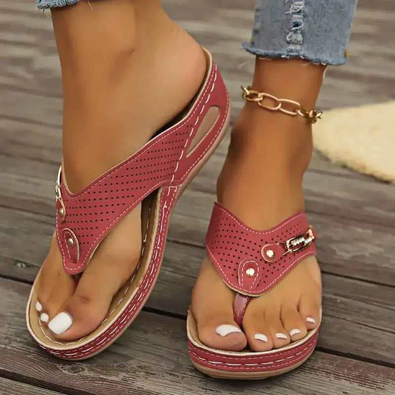 2025 Summer Womens Orthopedic Sandals Orthopedic Flip-Flops With Arch Support Thick Sole Slippers Non-Slip For Daily