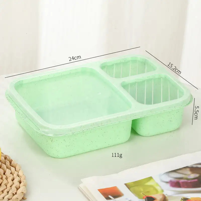 4-Compartment Snack Keeper with Clear Lids - 1000ml / Green
