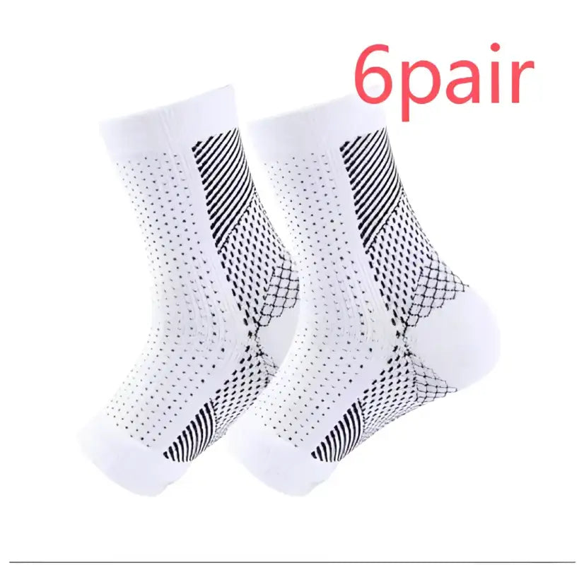 ActiveGuard Compression Toe Socks - White / LXL / 6pair