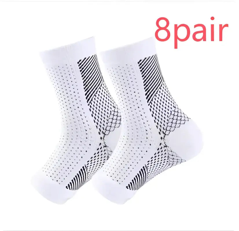 ActiveGuard Compression Toe Socks - White / LXL / 8pair