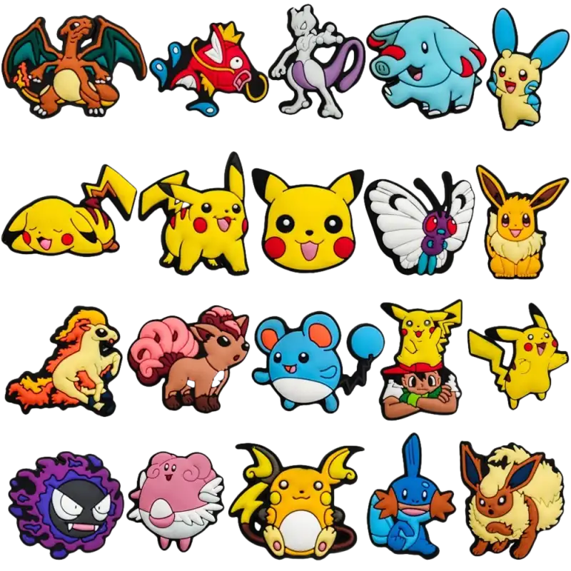 Assorted Pokémon shoe charms.