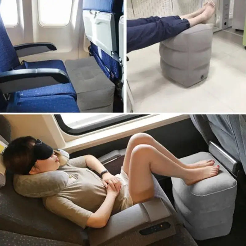 PVC Kids Flight Sleeping Footrest Pillow Resting Pillow On Airplane Car Bus Pillow Inflatable Travel Foot Rest Pillow
