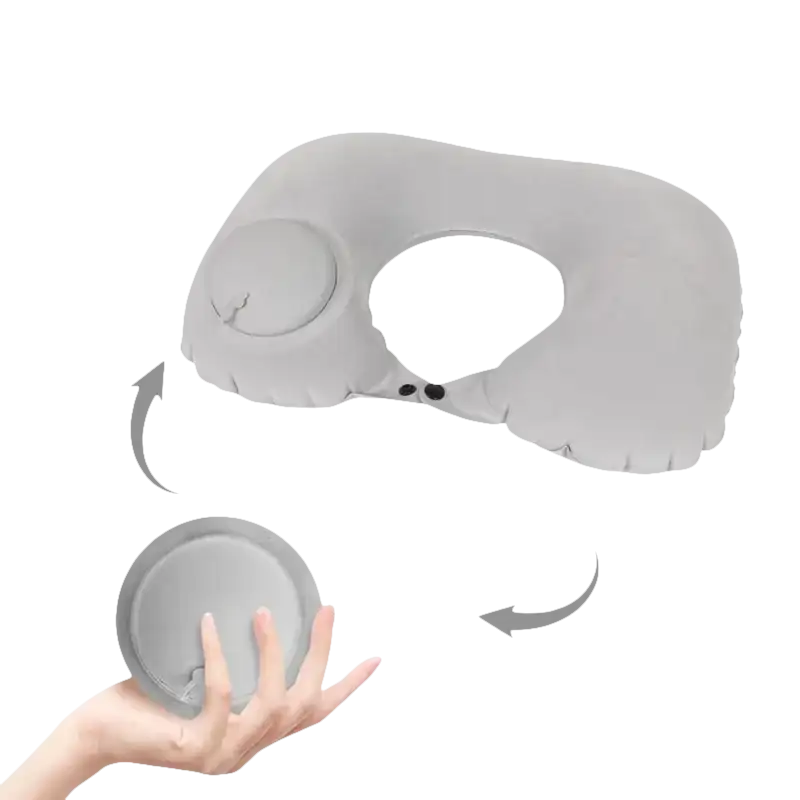 Inflatable neck pillow from Airpillo with trendy chill vibes, perfect for travel