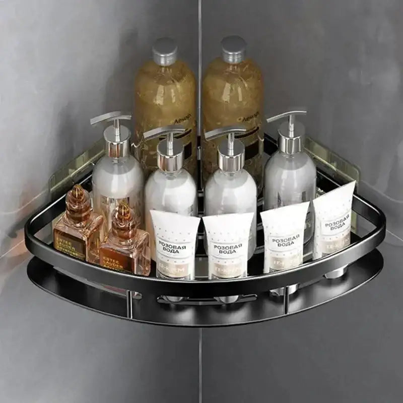 Storage Organizer Shower Shelf Bathroom Shelf Aluminum Alloy Shampoo Rack Makeup Bathroom Accessories No Drill Wall