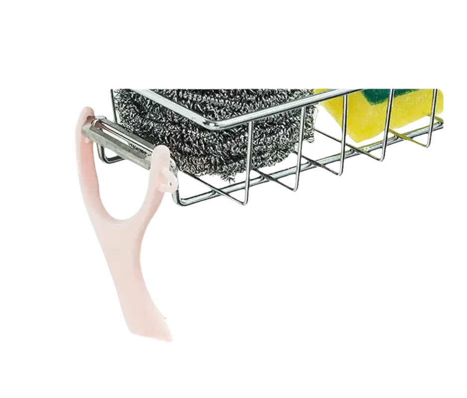 Stainless steel sponge holder.
