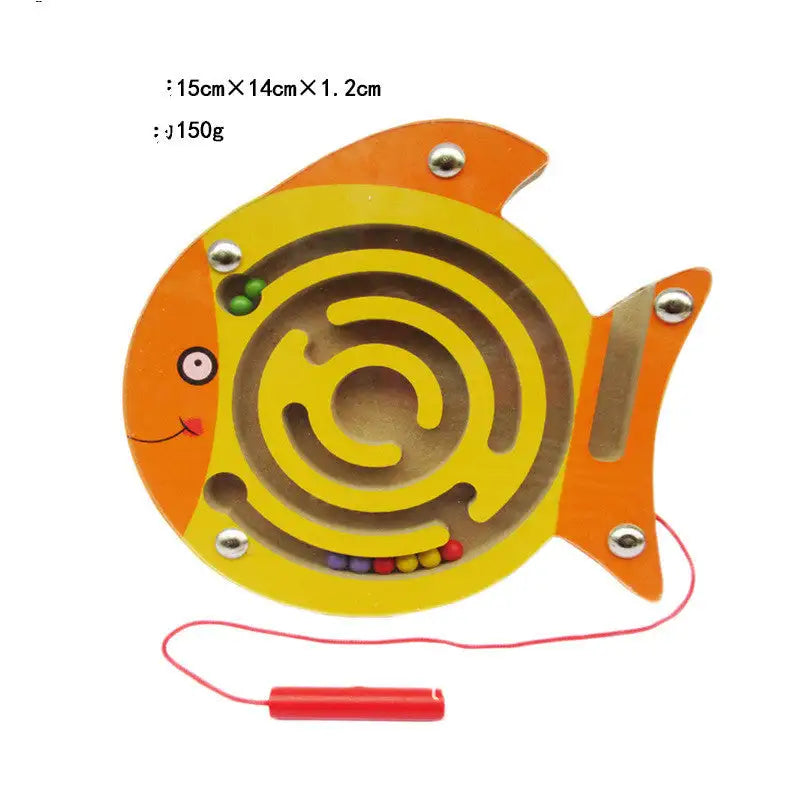 Wood Magnetic ThinkFun Amaze Children’s Small Maze Early Childhood Educational Toys - Little Fish