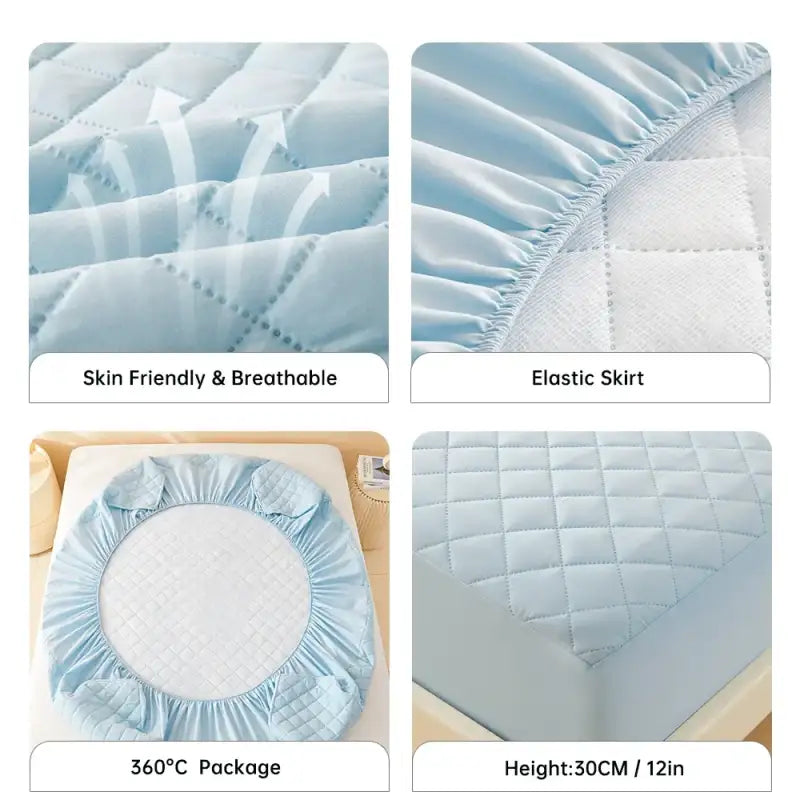 1pc 3D Air Fabric Thick Mattress Cover 100% Waterproof Mattress Protector Soft and Breathable Fitted Bed Sheet (No