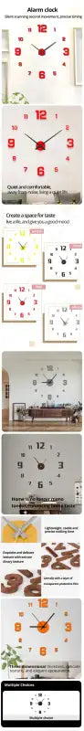 Creative Frameless DIY Wall Clock Wall Mechanism Night light Arrows Decal Home Silent Clock Living Room Office Wall