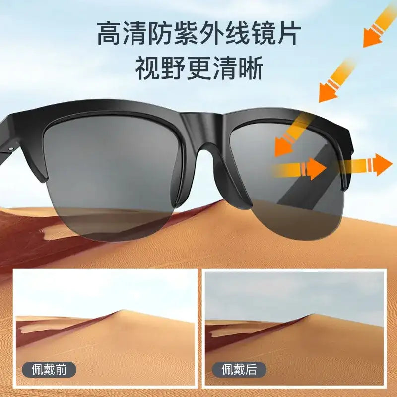 AudioVision Smart Glasses with Bluetooth Earbuds - F06