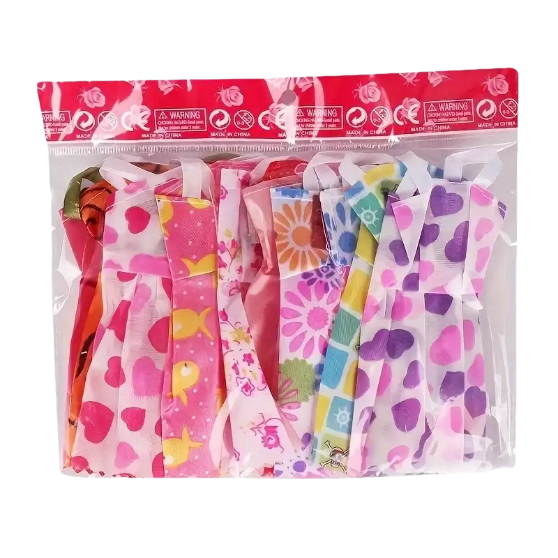 Packaged doll dresses.