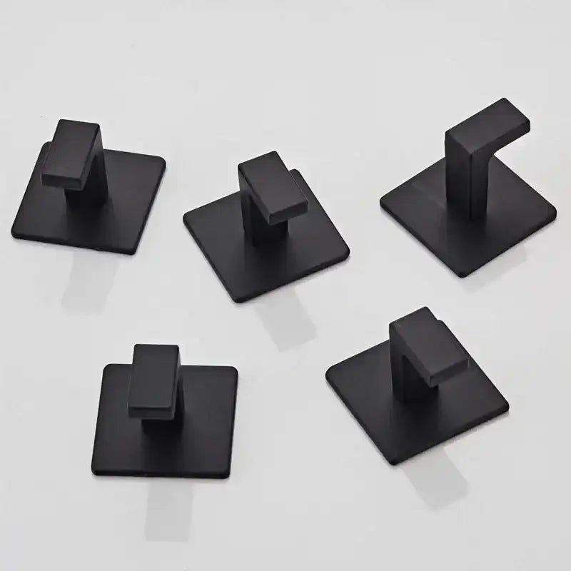 1-4pcs Bathroom Adhesive Wall Black Robe Hooks Towel Hook Coat Holder Keys Clothes Hanger Bathroom Kitchen Hardware