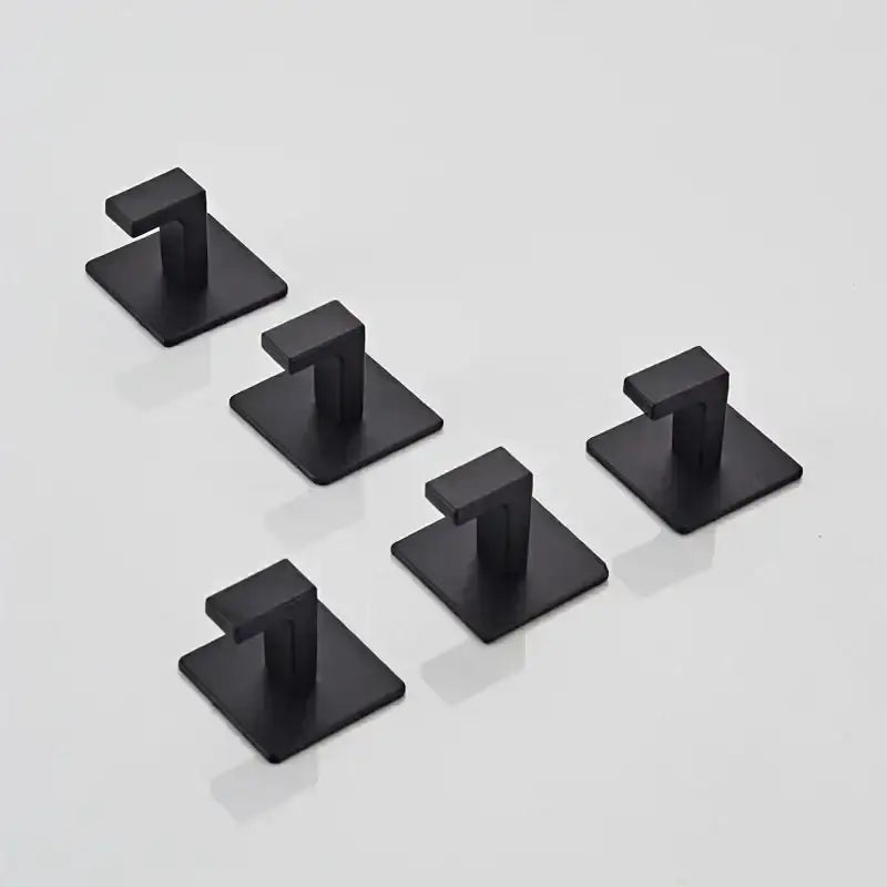1-4pcs Bathroom Adhesive Wall Black Robe Hooks Towel Hook Coat Holder Keys Clothes Hanger Bathroom Kitchen Hardware
