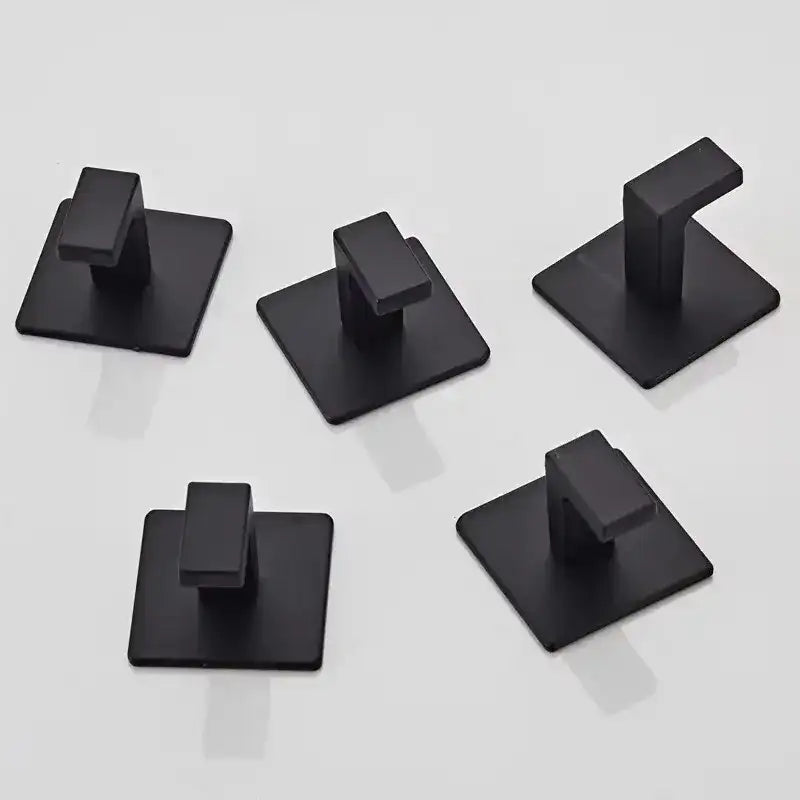 1-4pcs Bathroom Adhesive Wall Black Robe Hooks Towel Hook Coat Holder Keys Clothes Hanger Bathroom Kitchen Hardware