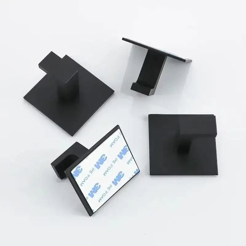 1-4pcs Bathroom Adhesive Wall Black Robe Hooks Towel Hook Coat Holder Keys Clothes Hanger Bathroom Kitchen Hardware