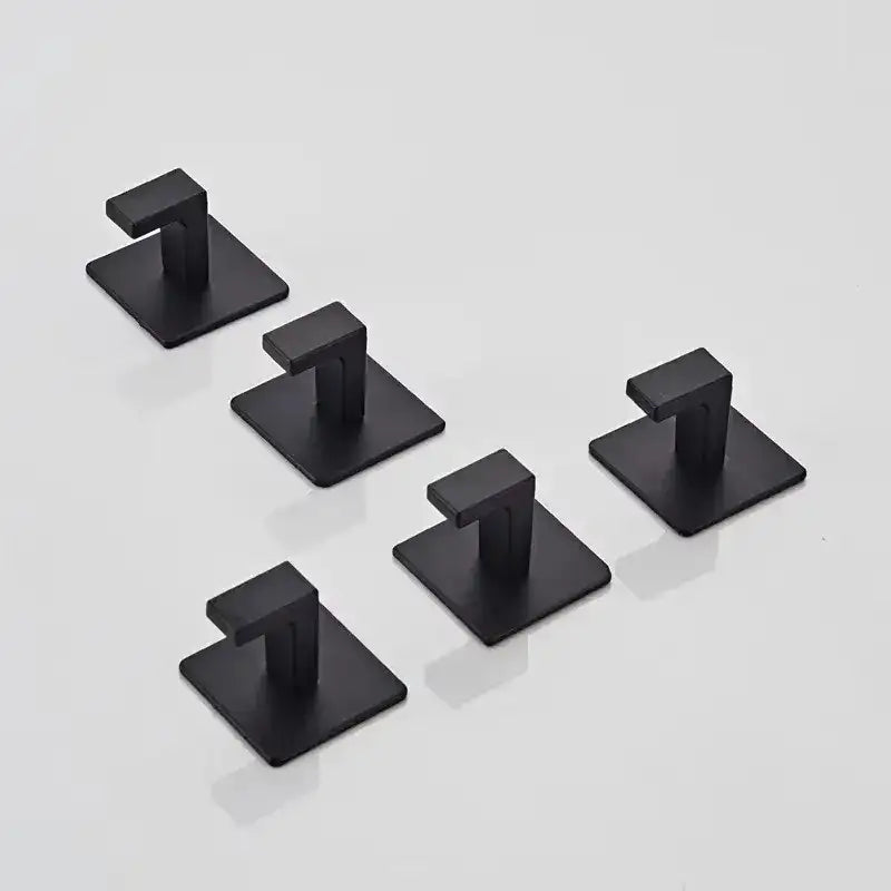 1-4pcs Bathroom Adhesive Wall Black Robe Hooks Towel Hook Coat Holder Keys Clothes Hanger Bathroom Kitchen Hardware