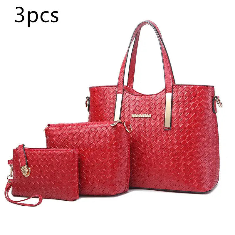 Blossom Chic: Spring Handbags for Stylish Ladies - Red / 3pcs