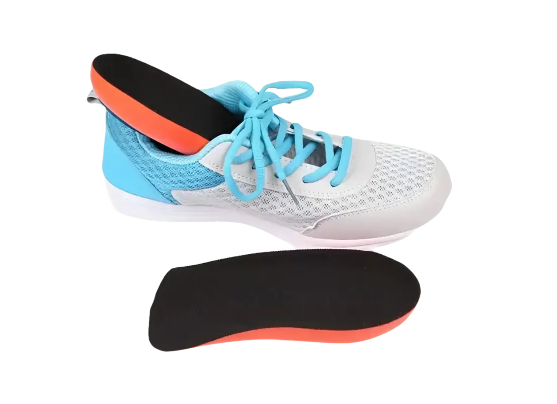 Athletic shoe with removable insole.