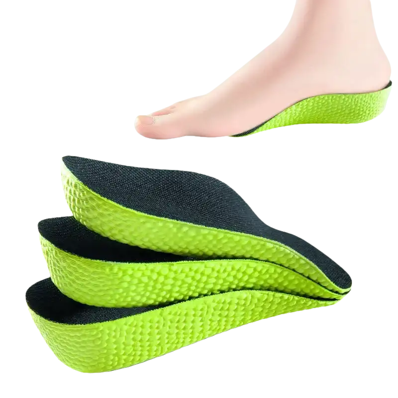 Green and black shoe inserts.