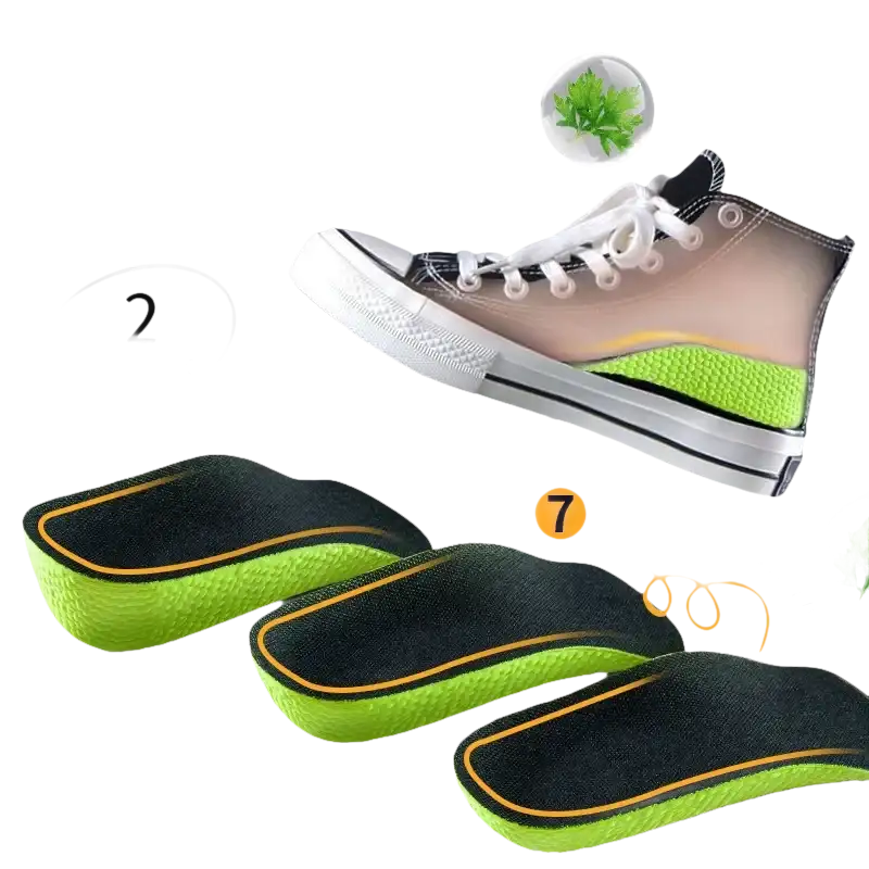 Height-increasing shoe insoles.