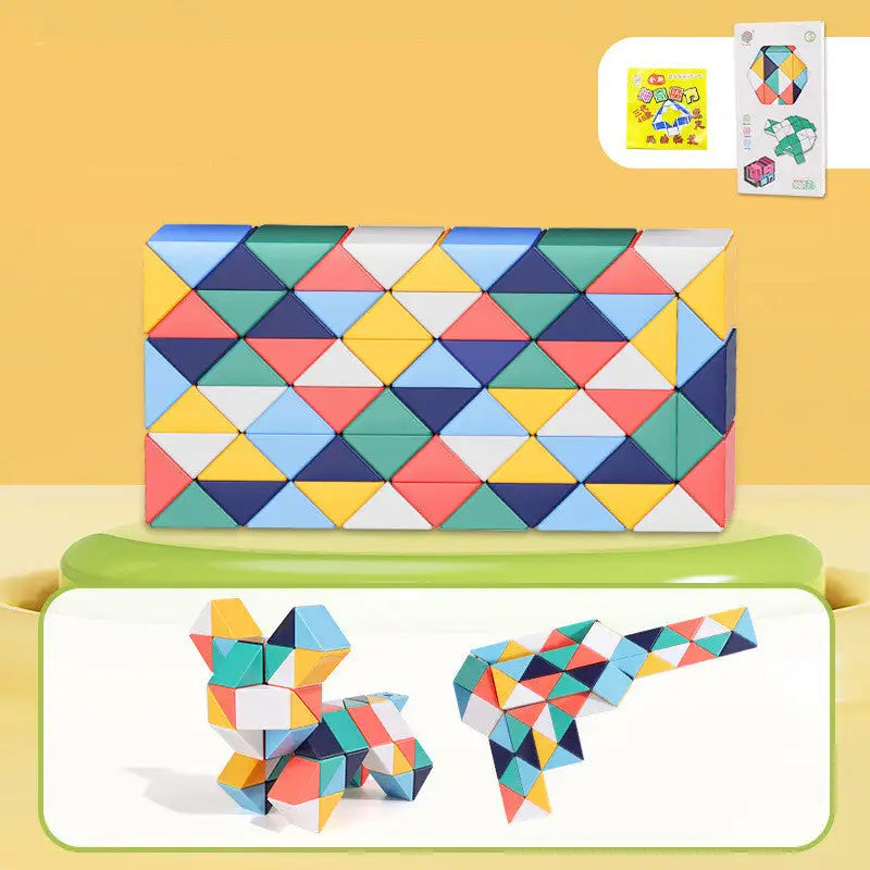 Snake Twist Cube Stress Relief Educational Toys Children Gifts Magic Snake Ruler Puzzle Folding Educational - Morandi