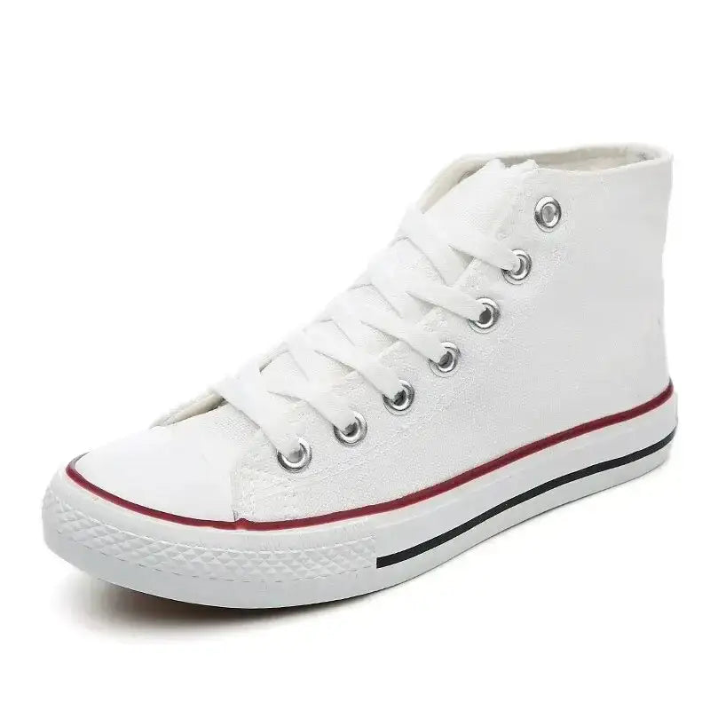 Clearance_1pc Unisex Casual Simple Comfort Breathable Vulcanization Sneakers Lace-Up Canvas Trendy High Top
