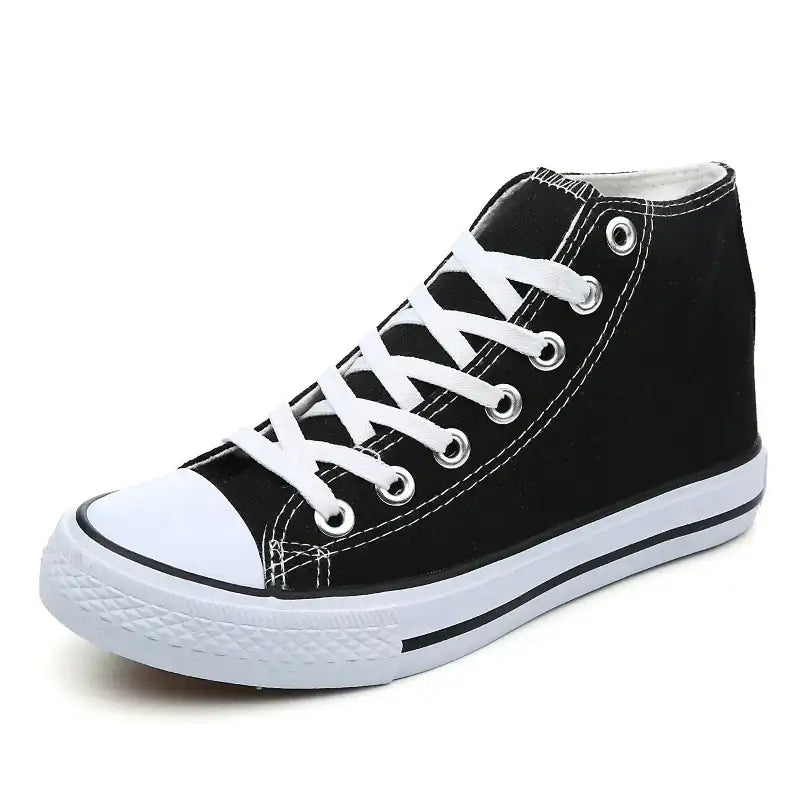 Clearance_1pc Unisex Casual Simple Comfort Breathable Vulcanization Sneakers Lace-Up Canvas Trendy High Top