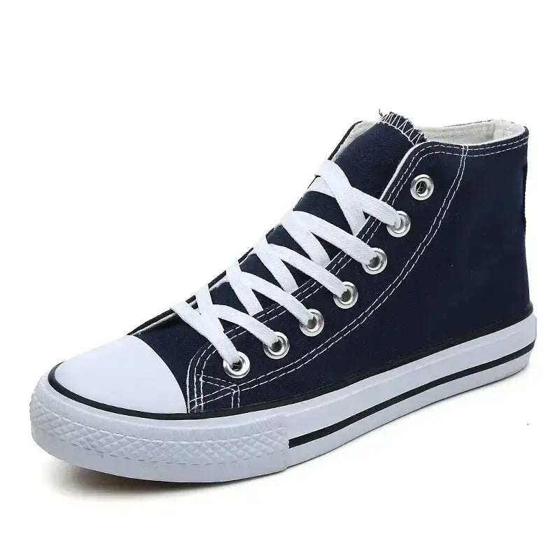 Clearance_1pc Unisex Casual Simple Comfort Breathable Vulcanization Sneakers Lace-Up Canvas Trendy High Top