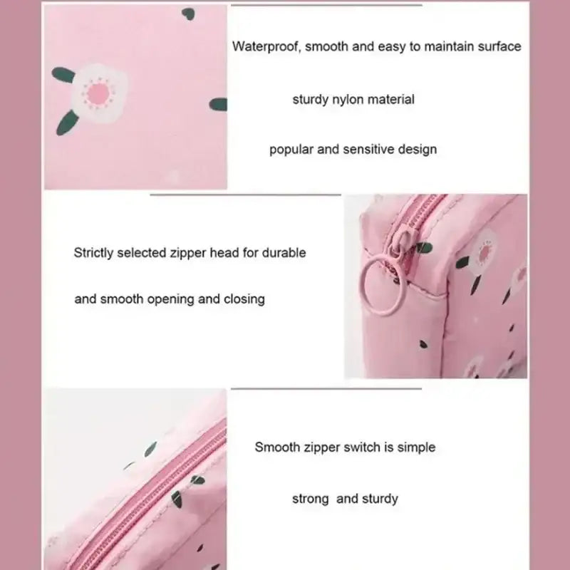 Women Sanitary Napkin Tampon Storage Bag Portable Waterproof Organizer Pouch Cartoon Pattern Sanitary Napkin Bag