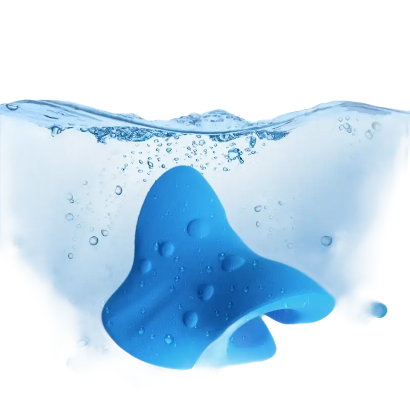 Blue silicone nose shaper.
