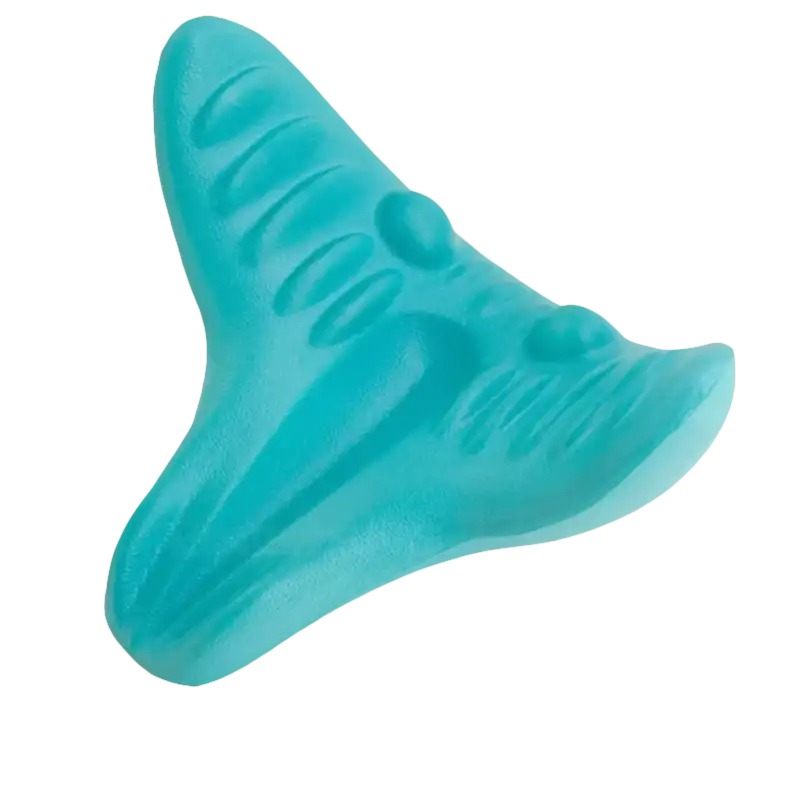 Blue polyurethane neck massager.