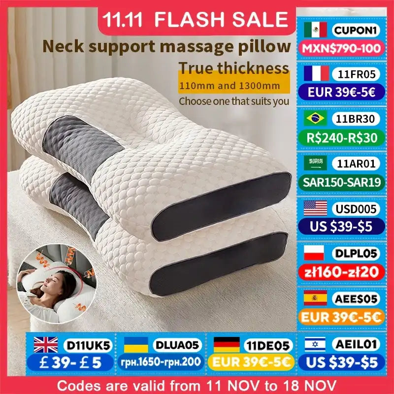 New Neck Pillow Help Sleep And Protect The Neck Cervical Orthopedic Household Soybean Fiber Massage SPA Pillow