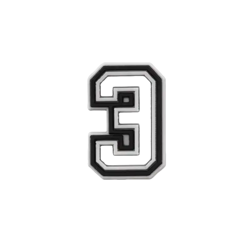Black and white number three.