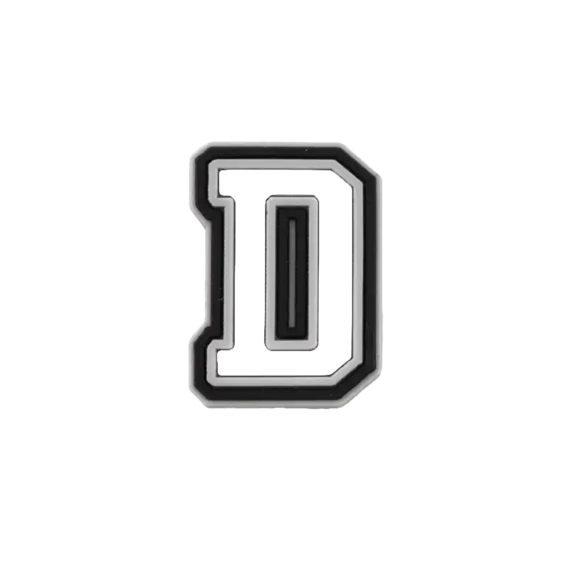 Letter ’D’ charm with layered trim.