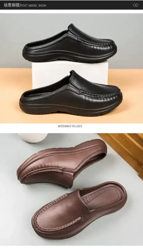 Men Chef Shoes Business Slippers Waterpoof Cover Toe Fashion Casual Daily Plus Size EVA Slippers Indoor