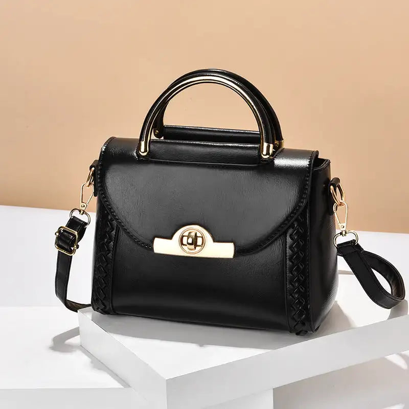 Floral Messenger Bag - Black