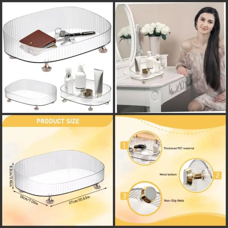 White New Drawer Makeup Storage Box Dormitory Finishing Plastic Shelf Cosmetics Skin Care Dressing Table Desktop