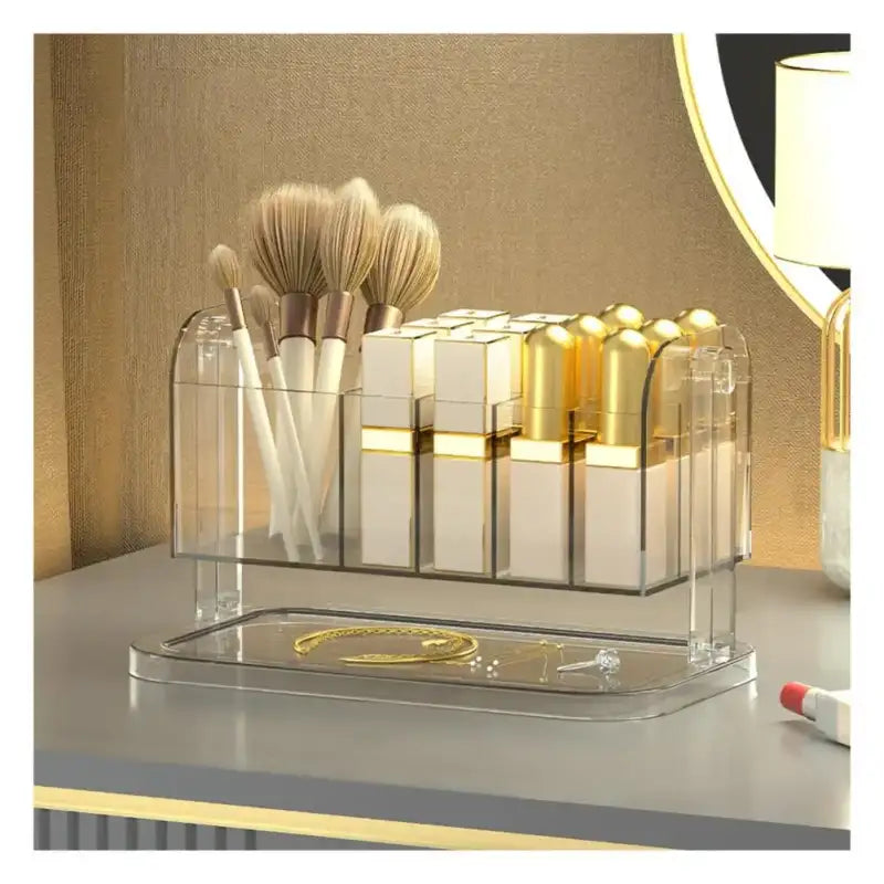 White New Drawer Makeup Storage Box Dormitory Finishing Plastic Shelf Cosmetics Skin Care Dressing Table Desktop - show