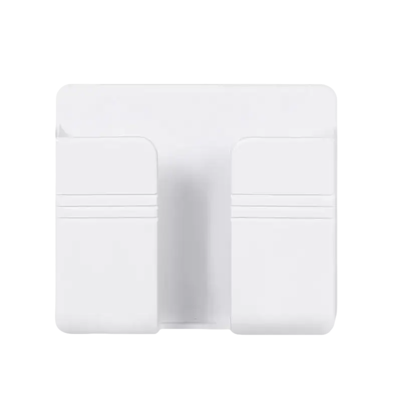 White plastic wall organizer for wall mount phones on Phoneplugbox Wall Mount Wizard