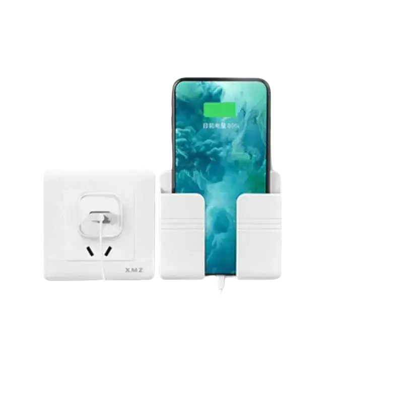 Wall mount phone charging holder on Phoneplugbox Wall Mount Wizard, punch free wall mount