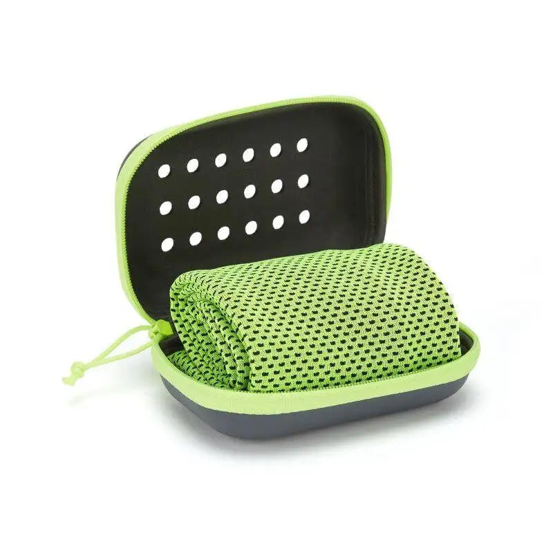 Clearance_Quick Drying Cooling Towel Soft Breathable Chilly Sweat Absorption Cold Towel with Storage Box Sports Running