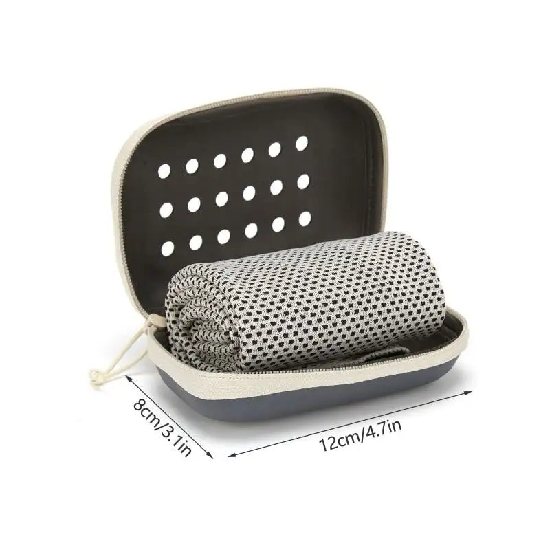 Clearance_Quick Drying Cooling Towel Soft Breathable Chilly Sweat Absorption Cold Towel with Storage Box Sports Running