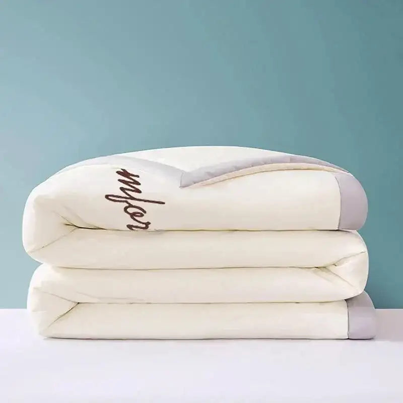 Fiber Summer Cooling Air Conditioning Blanket - Embroidery White / 150X200cm