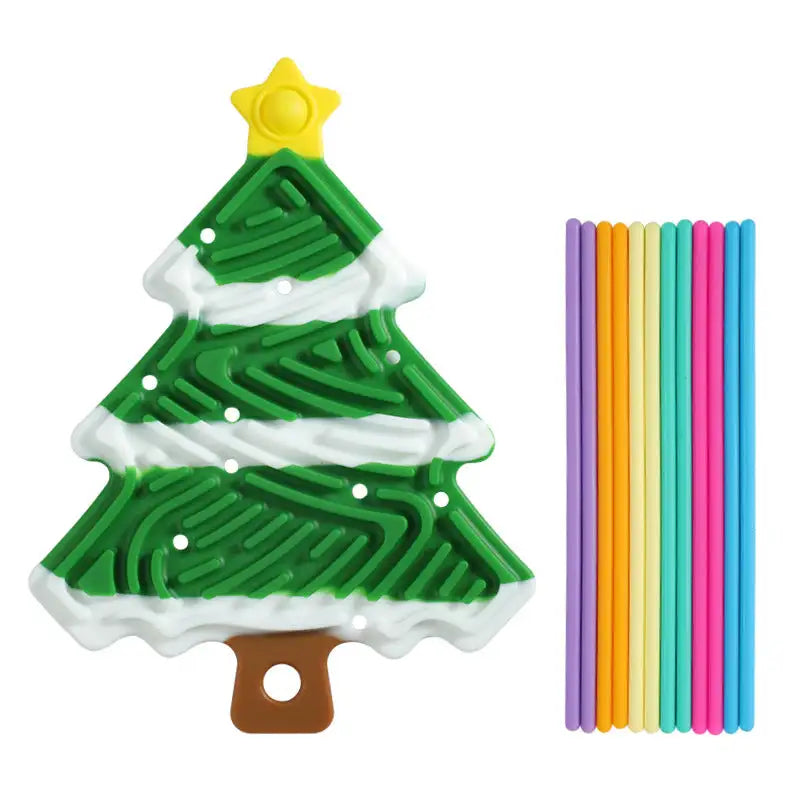 Christmas Tree Decompression Plate Space Sensory Children’s Educational Toys - Green White Color Matching