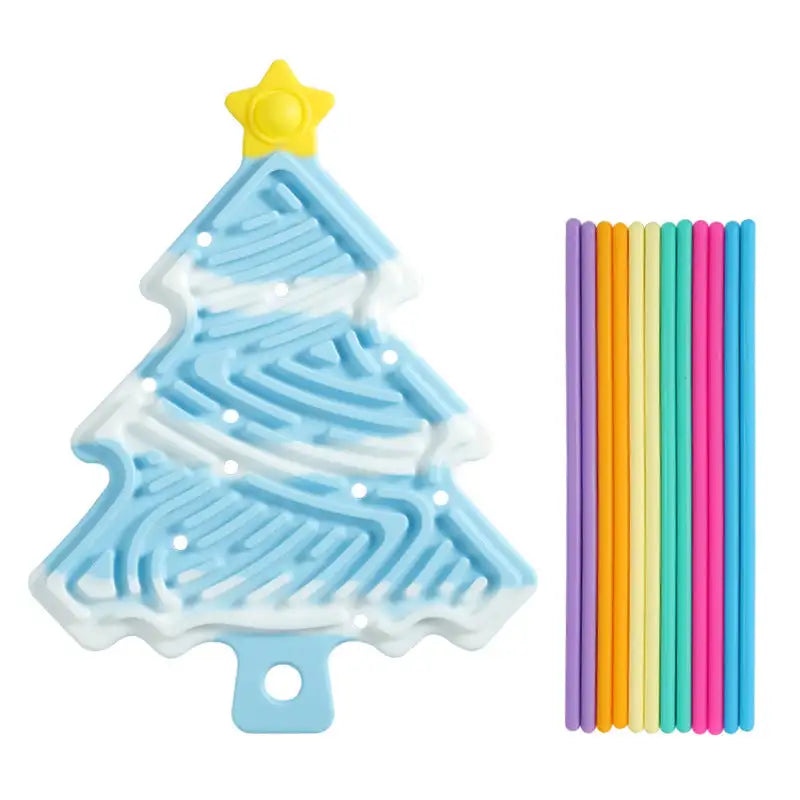 Christmas Tree Decompression Plate Space Sensory Children’s Educational Toys - Blue White Color Matching