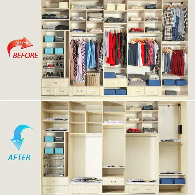1PC Transparent Border Vacuum Bag For Clothes Storage Bag Home Organizer Compressed Seal Travel Saving Bag