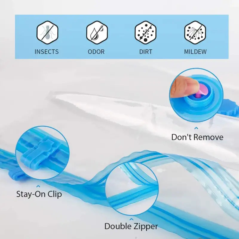 1PC Transparent Border Vacuum Bag For Clothes Storage Bag Home Organizer Compressed Seal Travel Saving Bag