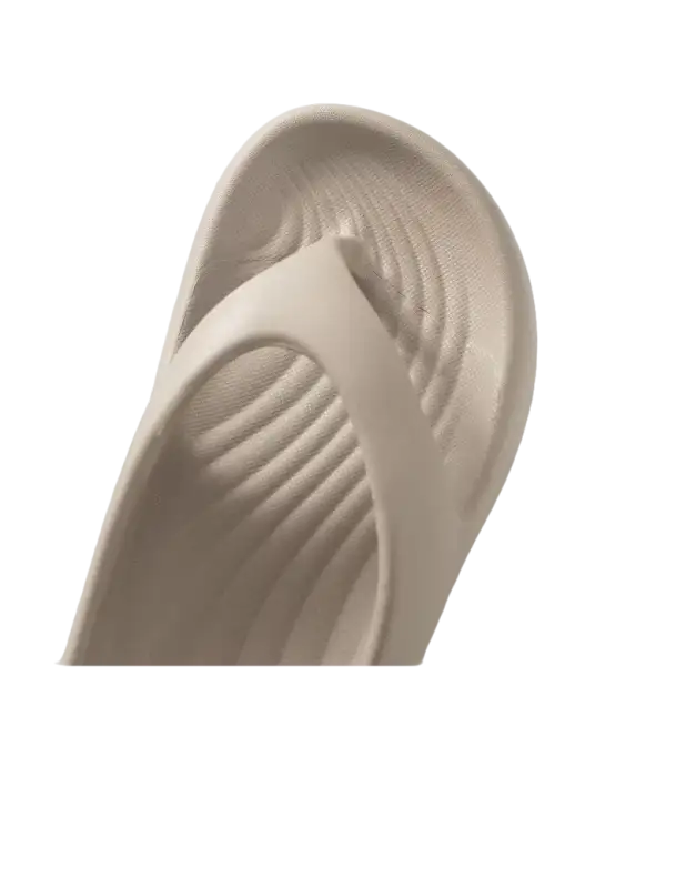 Beige sandal with textured insole.