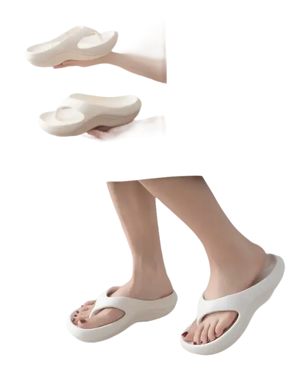 Platform toe-ring sandals.